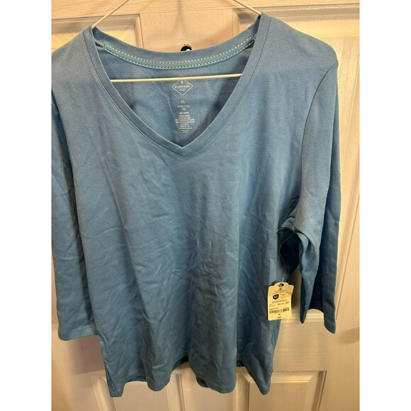 St. John's Bay Essential Tee Long Sleeve Shirt XL Blue Cotton Bundle Of 2 NWT - Picture 6 of 9